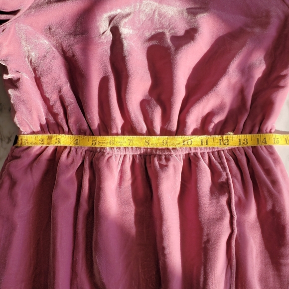 J Crew Rose Velvet Dress Tulip Hem Pink Velvet - Picture 8 of 8
